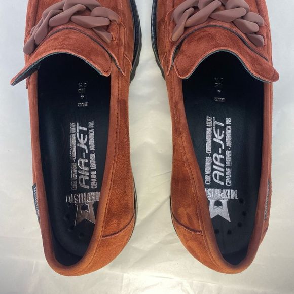 NWOT Mephisto Women's Salka Loafer Suede Rust Supportive Comfort Oxfords - Picture 9 of 14